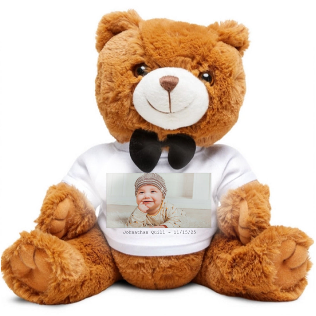 Cozy Teddy Bear with Personalized Photo T-Shirt