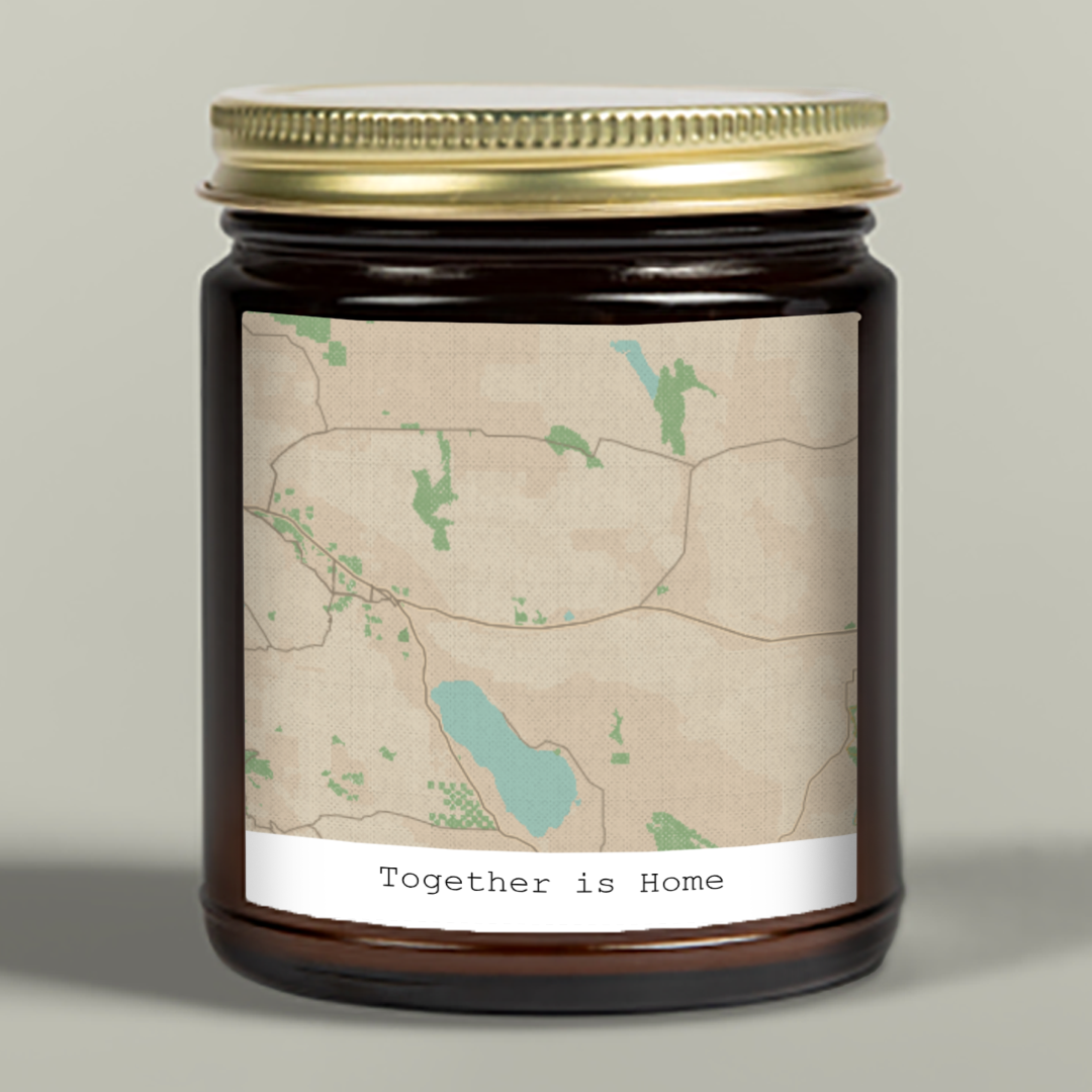 Map Candle - Amber Jar - 9oz