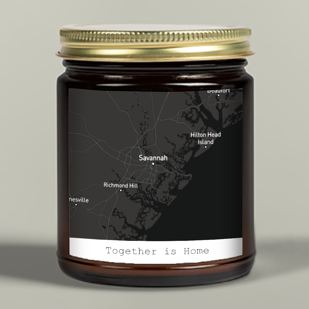 Map Candle - Amber Jar - 9oz
